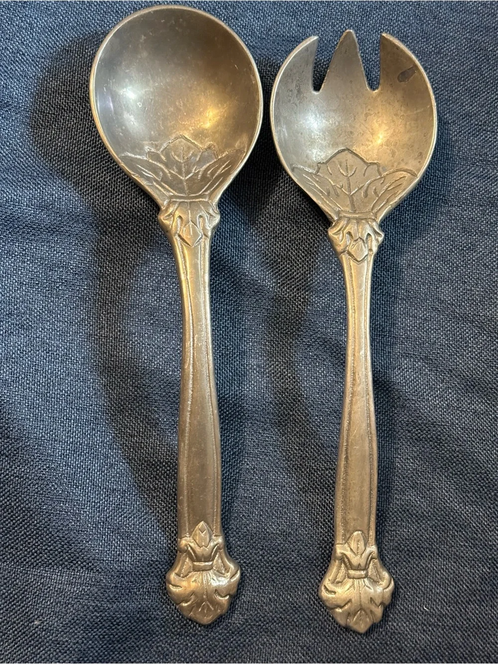 2008 Arthur Court Fleur De Lis Aluminum Salad Serving Set NWOT